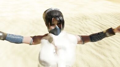 Goro's Cum Shower with Kitana on Dirty Floor