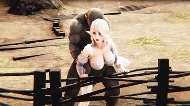 Orcs ravage the petite elven beauty