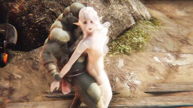 Orcs ravage the petite elven beauty