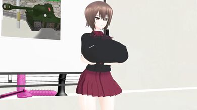 Gushing Cunt Squirts and Rubbing Clits During the Meeting with Maho Nishizumi [BitmanMMD]