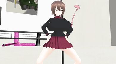Gushing Cunt Squirts and Rubbing Clits During the Meeting with Maho Nishizumi [BitmanMMD]