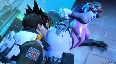 Tracer Gets a Taste of Widow's Juicy Booty [Quilsfm]