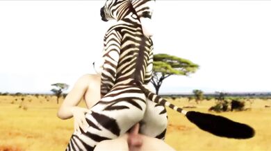 Zebra Gone Wild: An Animalistic Fling with a Curious Human Female