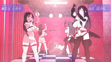 Four Slutty Anime Girls Get It On With Each Other [Wink_MMD]