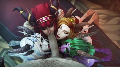 Horny Demoness Takes on Wicked Riders in Hellish Orgy