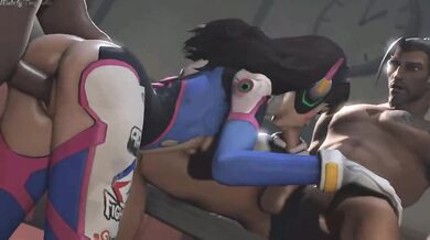 D.Va's Unforgettable Threesome Fuckfest - Timpossible