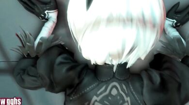 Sexy android 2B from Nier Automata fucks a big-dicked space pirate named Marauder.