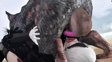 Mouthfucked by 2B's Masturating Meat Missile