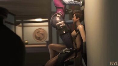 Tracer Gets Fucked by Widowmaker's Face - Nylon