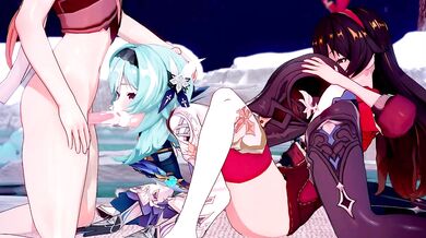 Eula's Deep Throat DP with Amber