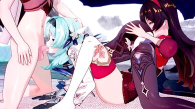 Eula's Deep Throat DP with Amber