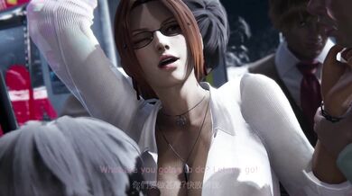 The defiled Mai Shiranui's NTR on public transportation demonstration.