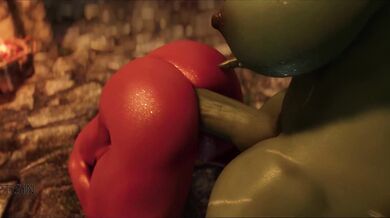 Juicy Curvy Kitty Whore Gets Nailed by Futanari Orc