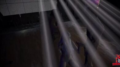 Carmella Corset and Violet Van Housen Together with Randy Bullet's Sperm, Filling April Fooze's Mouth and Pussy with Cum