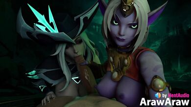 Miss Fortune and Soraka Visit Bot Lane for HOT Lesbian Action!