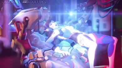 Electrified D.Va Gets Fucked by Robotic Bastion