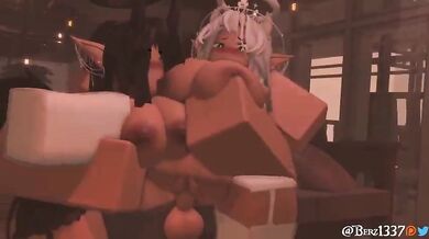 Gloryhole Initiation: Roblox Slut Gets DP'd in the Ass by Two Strangers