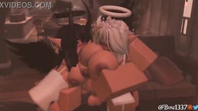 Gloryhole Initiation: Roblox Slut Gets DP'd in the Ass by Two Strangers