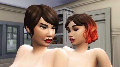 Lesbian Family Orgy Fiesta: Amped Up on Incestuous Lust in Sims 4