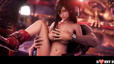 Bitchy Tifa Gets Banged By Two Dudes: Cloud's Sword Isn't Enough For Her Ravenous Craving