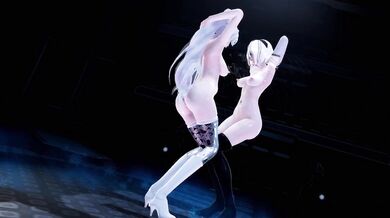 Titillating Titty Fucking: 2B's Glistening Boobs Lactate for Schnee's Cock!