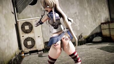 Public Pussy Fucking: Shimakaze's Horny Urge [NSFW]