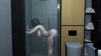 Cum on My Tits and Ass in the Steamy Shower at Midnight