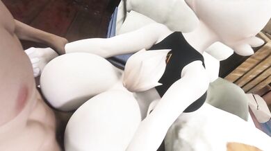 Unhinged Scorbunny Reverse Cowgirl Ride with Skull-Faced Elliot