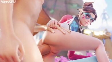 Anal Invaders: D.Va's Anal Doggy Style Debauchery with the Metallic Monsters