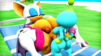 Rouge getting pounded by Chao's huge cock.