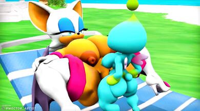 Rouge getting pounded by Chao's huge cock.