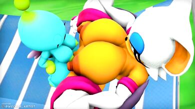 Rouge getting pounded by Chao's huge cock.
