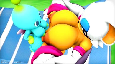Rouge getting pounded by Chao's huge cock.