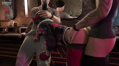 Kiriko's Overwatch Spit Roast Orgy with Auxtasy