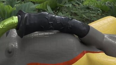 Insatiable Gluttonous Demon Swallows Monster Cocks Whole in 'Grave Entrails' Tor*ture Porn