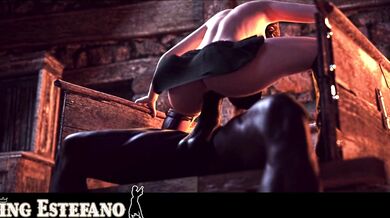 Gaping and Bouncing Ashley Graham in Resident Evil Parody