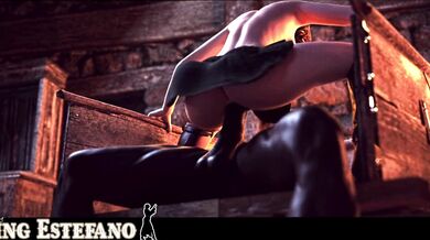 Gaping and Bouncing Ashley Graham in Resident Evil Parody