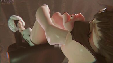 Tentacle monster ravages innocent high school girl's feet in fishnet thigh-highs