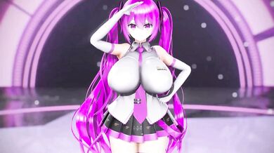 Mikudayo! Huge Tits Jiggle to Vocaloid's Beat in MMD 3D Porn Parody