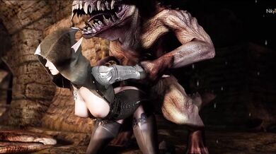 Mana-sucking Snowbunny Sorceress Conjures Cum Storm in Sludge Tunnels