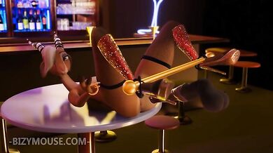 Busty Babe Bizy Mouse Gets Nailed at the Gazelles Bar