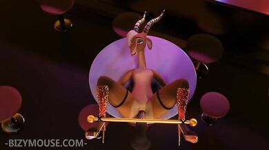 Busty Babe Bizy Mouse Gets Nailed at the Gazelles Bar