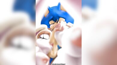 Sonic's Creamy Vanilla Cock Sucked by Twin Sisters