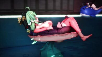 Cute Girl 04 Pool Night - Wet and Wild Fun!