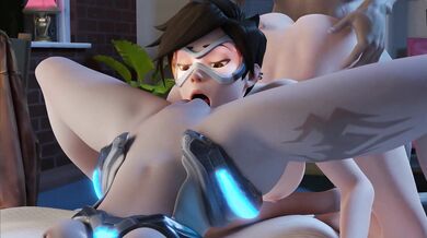 Sexy Superheroines Tracer and Nova Get It On with Darellak!