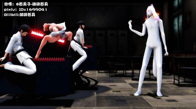 Kuromaru's Innocent Little Sister Gets a Three-Way Shafting in her Tight Virgin Vagina