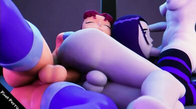Starfire x Raven x Jinx - A XXX Parody