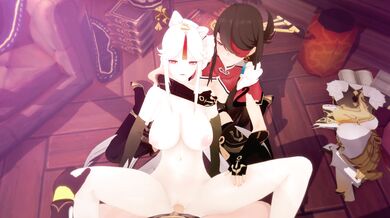 Beidou Pound Ningguang's Cock in 4K Harem Fuckfest