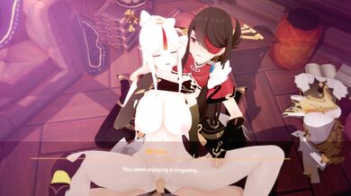 Beidou Pound Ningguang's Cock in 4K Harem Fuckfest