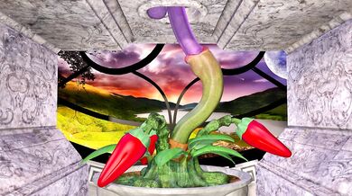 Dickgirl gets a blowjob from a sentient plant named Azantar